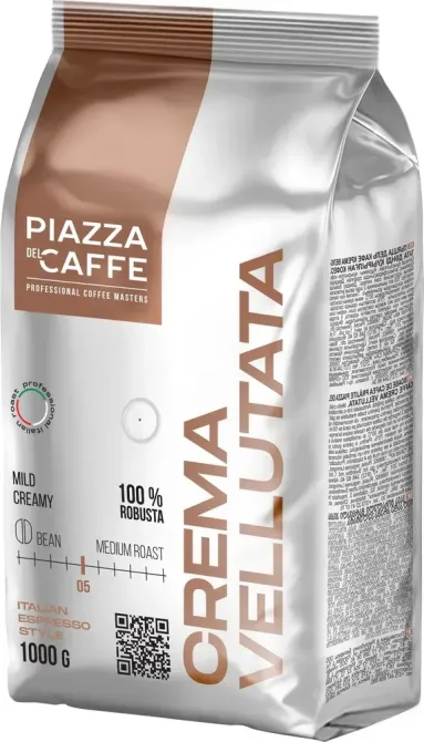 Кофе в зёрнах Piazza del Caffee Crema Vellutata, робуста, 1 кг Бишкек - изображение 7