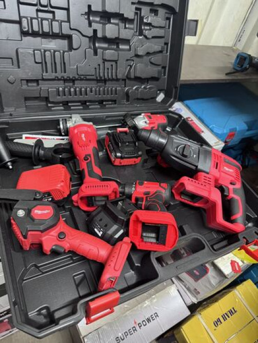 ????Набор 5в1 для дома 
Перфоратор болгарка шуруповерт Гайкаверт пила Бишкек - изображение 2