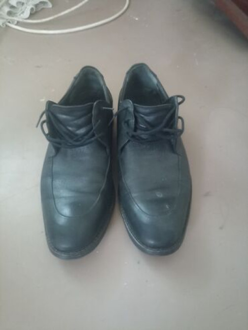 Мужские туфли дерби черного цвета, выполненные из гладкой кожи. Модель Бишкек - сүрөт 1