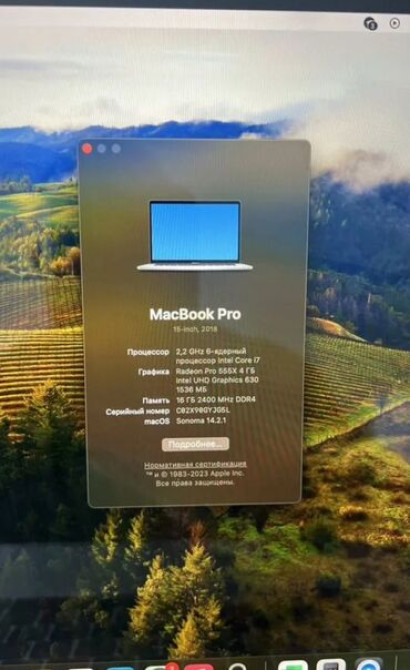 Ноутбук, Apple, 16 ГБ ОЗУ, Intel Core i7, 16 ", Б/у, Для работы, учебы, память SSD Бишкек - изображение 2