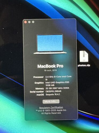 Ноутбук, Apple, 32 ГБ ОЗУ, Intel Core i9, 16 ", Б/у, Для работы, учебы, память SSD Бишкек - сүрөт 4