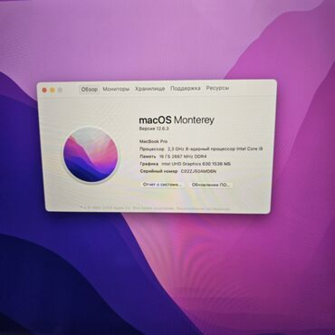 Ноутбук, Apple, 16 ГБ ОЗУ, Intel Core i9, 16 ", Б/у, Для работы, учебы, память NVMe SSD Bishkek - photo 5