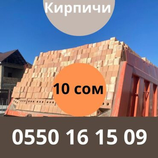 Пустотелый, дырчатый, Жженый кирпич, Полублок, 250×120×88 Бишкек - изображение 1