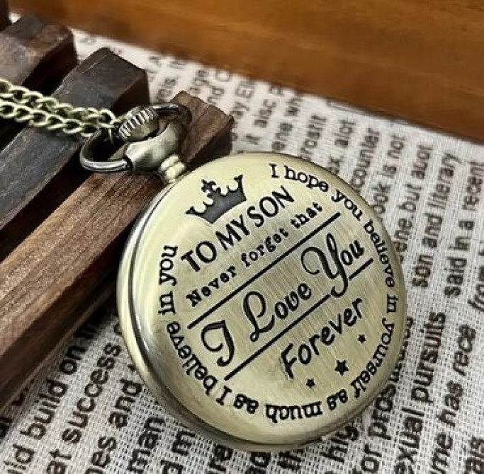 Часы карманные,винтажные,кварцевые, с надписью/пожеланием Бишкек - изображение 1