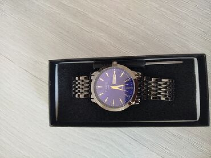 Часы с металлическим браслетом и корпусом под темный металл. Синий Бишкек - изображение 2