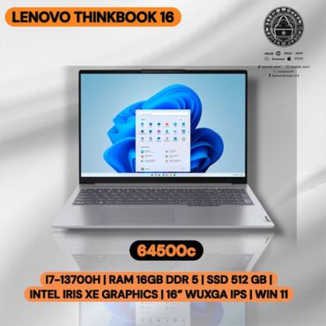 Ультрабук, Lenovo Thinkbook 16, 16 ГБ ОЗУ, Intel Core i7, 16 ", Новый Бишкек - изображение 1