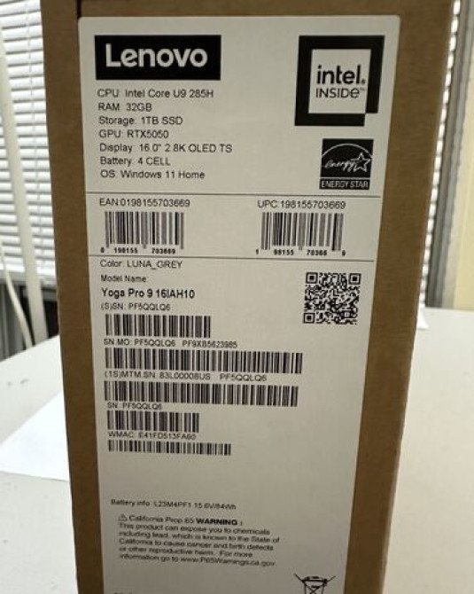 Ультрабук Lenovo Yoga Pro 9, 32 ГБ ОЗУ, Intel Core i9, 16 ", Новый, Для работы, учебы, память SSD Бишкек - изображение 6