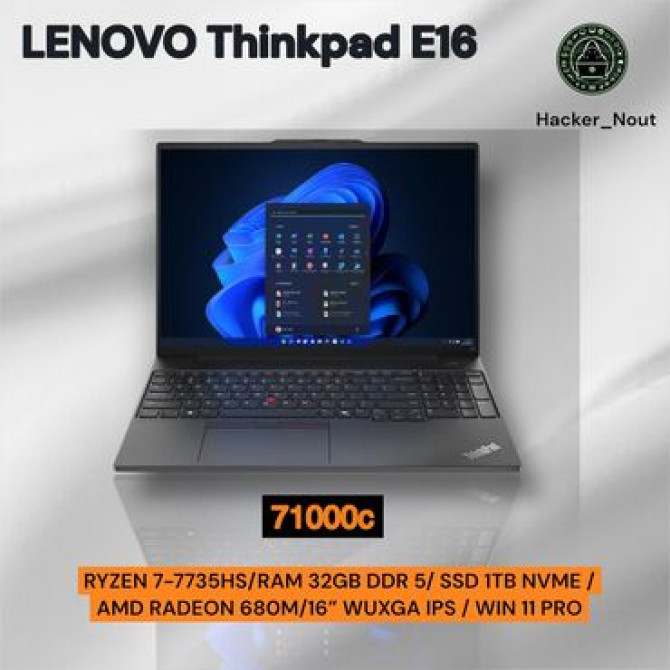 Ультрабук, Lenovo, 32 ГБ ОЗУ, AMD Ryzen 7, 16 ", Новый, Для работы, учебы, память SSD Бишкек - изображение 1