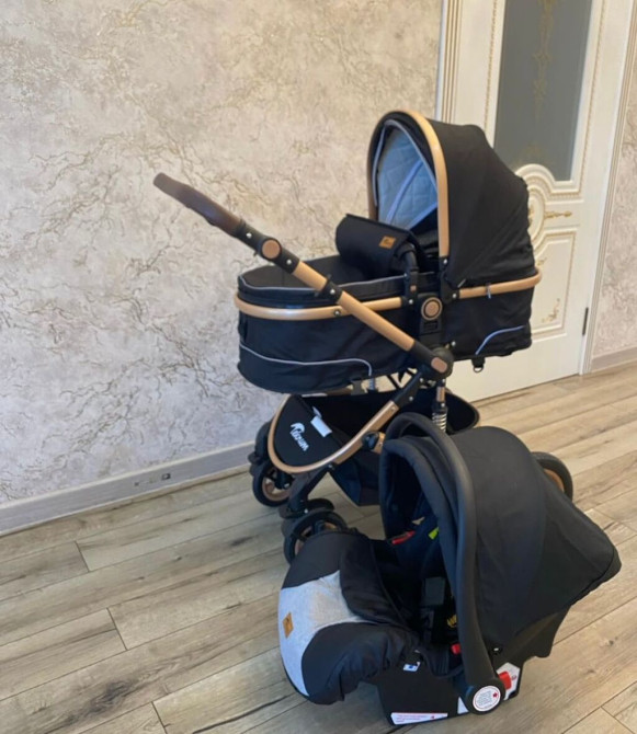 Коляска, цвет - Черный, Б/у Бишкек - изображение 1