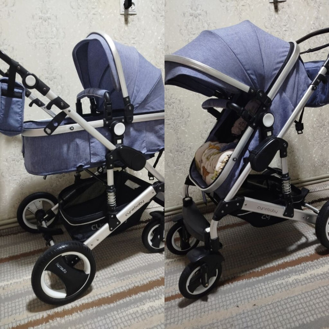 Коляска, цвет - Голубой, Б/у Бишкек - изображение 1