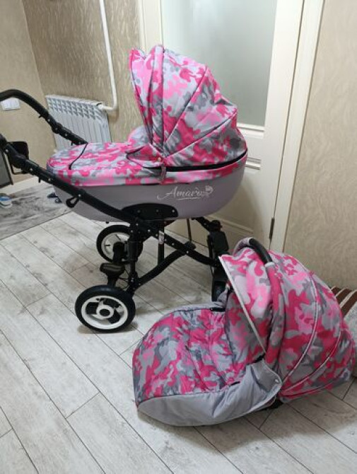 Коляска, цвет - Серебристый, Б/у Бишкек - изображение 1