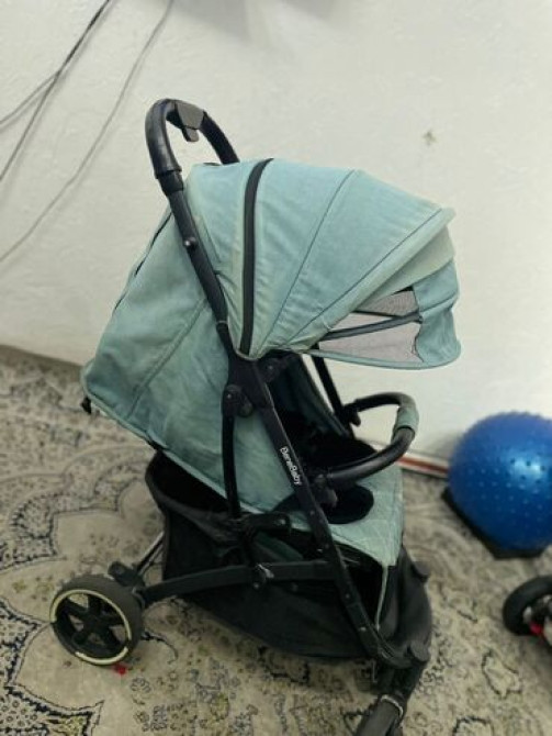 Коляска, цвет - Голубой, Б/у Бишкек - изображение 3