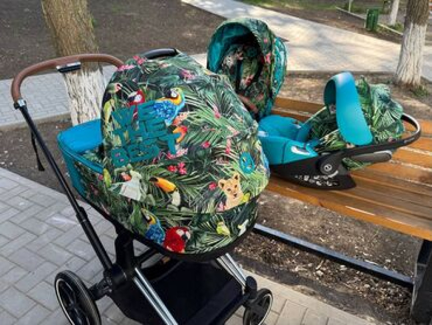 Коляска, цвет - Голубой, Б/у Бишкек - изображение 3