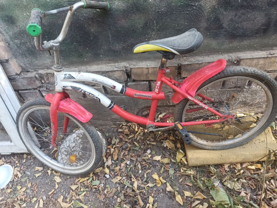 Детский велосипед с рамой, выполненной в бело-красных тонах. Оснащен Bishkek - photo 1