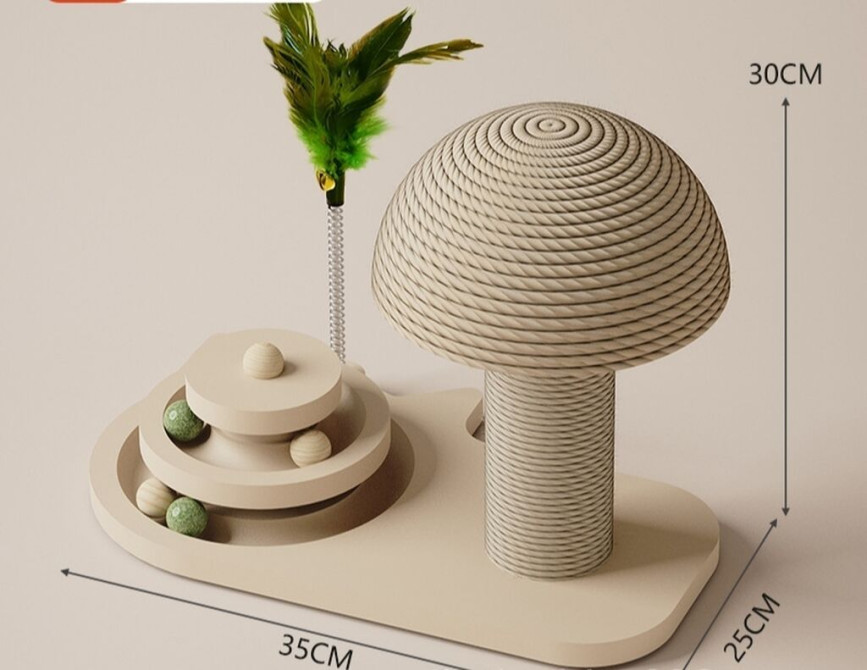 Игровой комплекс для кошек «Гриб» - Размеры основания: 35×25 см Бишкек - изображение 1