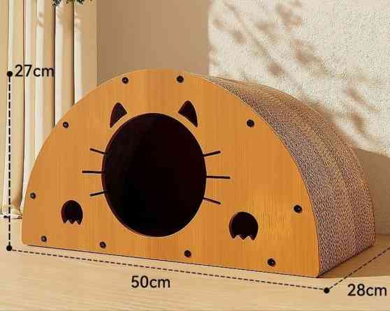 Домик-когтеточка для кошек 2-в-1 - Размеры: 50 × 28 × 27 см (длина × Бишкек