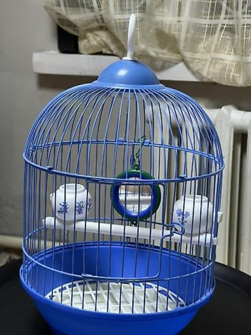 Круглая клетка для мелких птиц - Материал: металлические прутья Бишкек - изображение 1