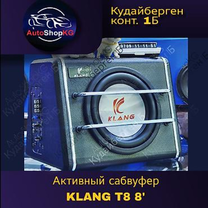 Активный сабвуфер «Klang T8» со встроенным усилителем, в деревянном Бишкек - изображение 1