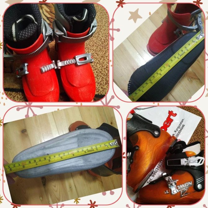 1) Ботинки Salomon (оранжевые) (22 cм) 3000 сом 2) Ботинки Head (20 Бишкек - изображение 1