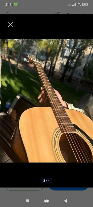 Акустическая гитара Yamaha (форма дредноут) + чехол,каподастр и Бишкек - изображение 2