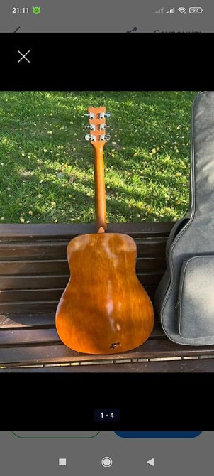 Акустическая гитара Yamaha (форма дредноут) + чехол,каподастр и Бишкек - изображение 3