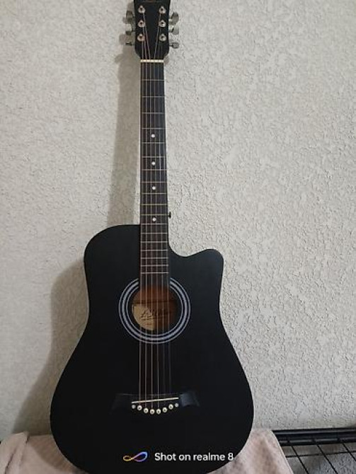 Акустическая гитара с вырезом (cutaway), цвет — матовый черный Бишкек - изображение 3