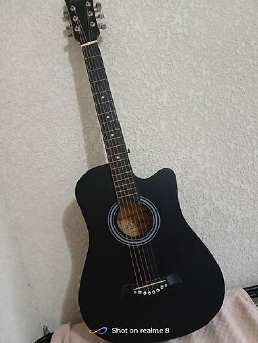 Акустическая гитара с вырезом (cutaway), цвет — матовый черный Бишкек - изображение 5
