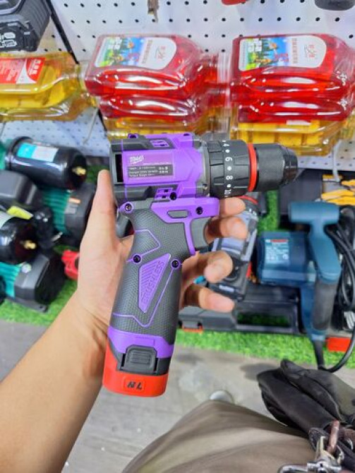 Универсальная аккумуляторная дрель-шуруповерт фиолетового цвета с Bishkek - photo 2