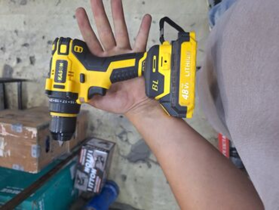 Аккумуляторная дрель-шуруповерт KAFON в желто-черном корпусе с Бишкек - сүрөт 2