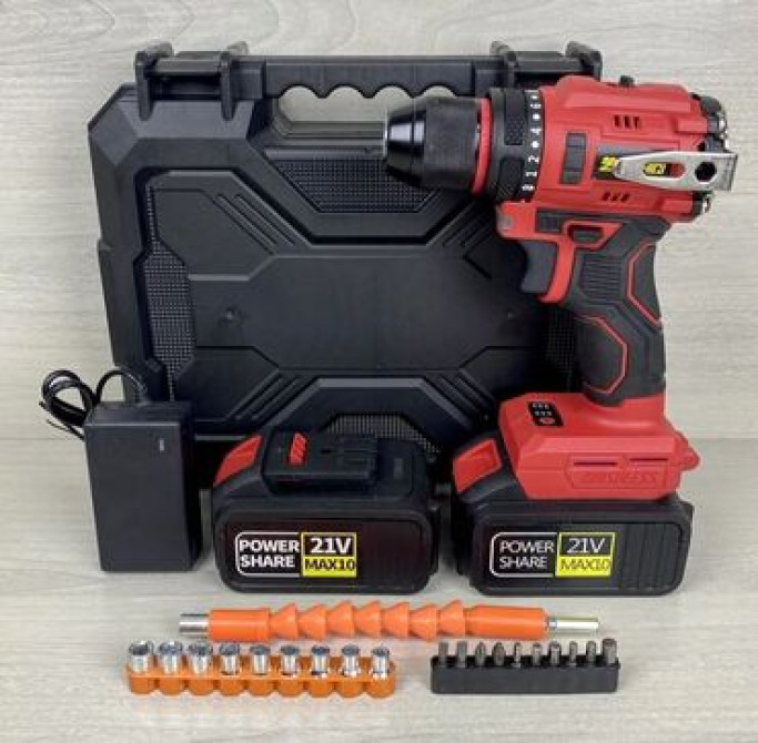 Аккумуляторная дрель-шуруповерт красного цвета, предназначенная для Бишкек - изображение 1