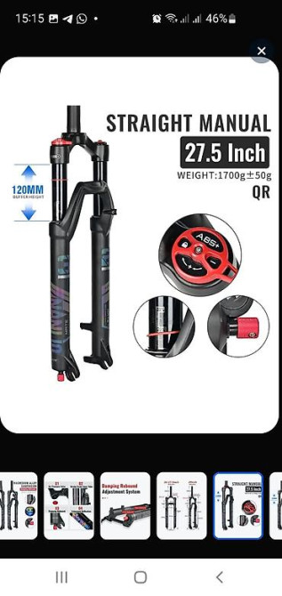 Воздушная вилка Nanlio x7pro с регулировкой отскока. Лёгкий вес - Бишкек - сүрөт 5