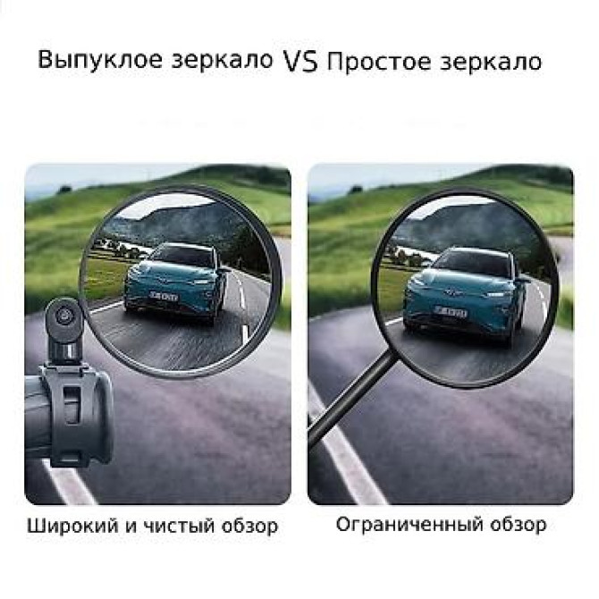 Выпуклое зеркало для велосипеда: Размер и совместимость: Диаметр 8 Бишкек - изображение 3