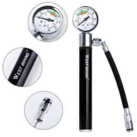 Насос для велосипеда с манометром WEST BIKING – это компактное и Бишкек