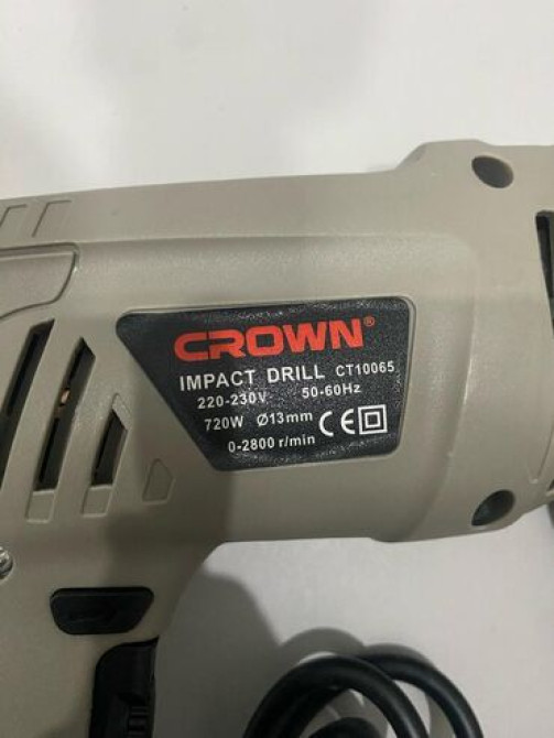Ударная дрель Crown CT10065 мощностью 600 Вт с регулируемой скоростью Бишкек - изображение 4