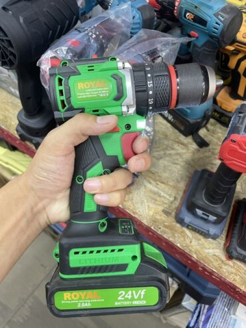 Аккумуляторная дрель-шуруповерт Royal с литиево-ионным аккумулятором Бишкек - изображение 1