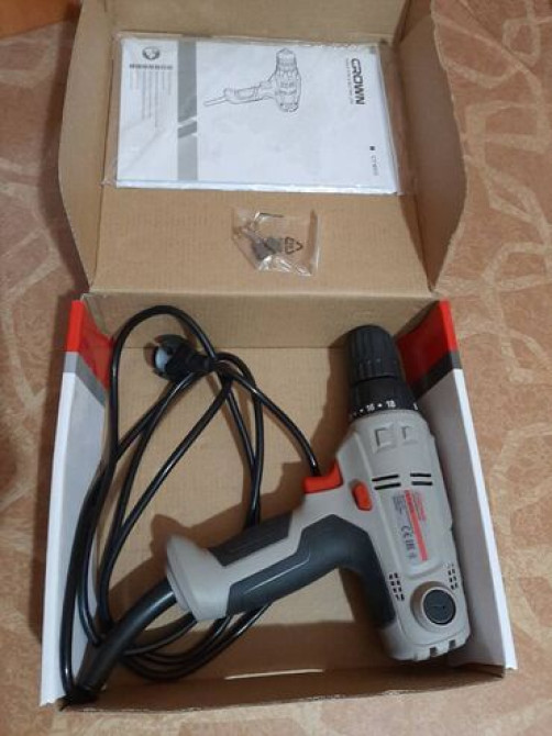 Продам новую электродрель CROWN, CT10113, 200W В упаковке, не Бишкек - изображение 1