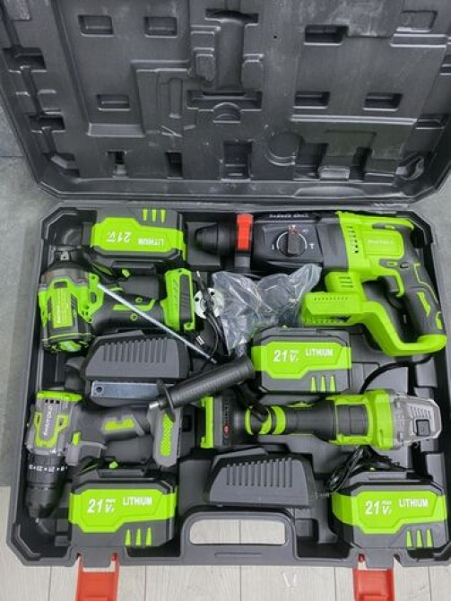 Набор аккумуляторных электроинструментов в прочном кейсе. Включает Бишкек - изображение 2