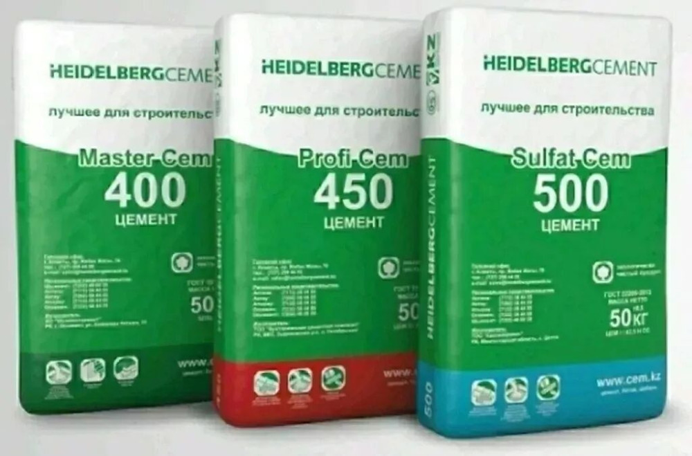 Хайдельберг цемент, M-500, цвет - Серый, 50 кг/м³, Оптом Бишкек - сүрөт 1