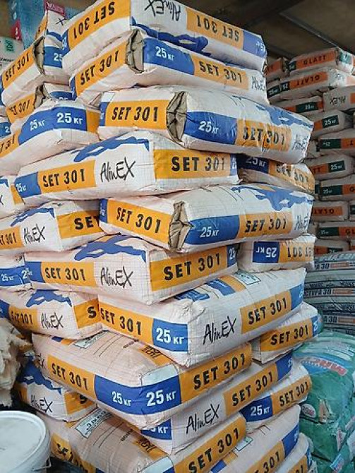 Мешки со строительной смесью AlinEX SET 301, каждый весом 25 кг. Эта Бишкек - изображение 1