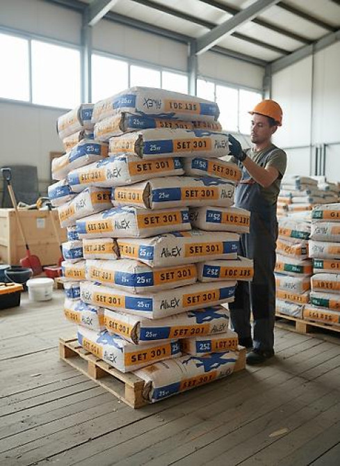 Мешки со строительной смесью AlinEX SET 301, каждый весом 25 кг. Эта Бишкек - изображение 2