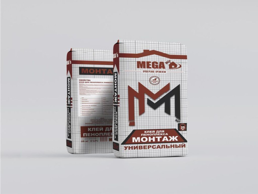 Клей для пеноплекса MEGA «Монтаж» универсальный, мешок 25 кг Бишкек - изображение 1