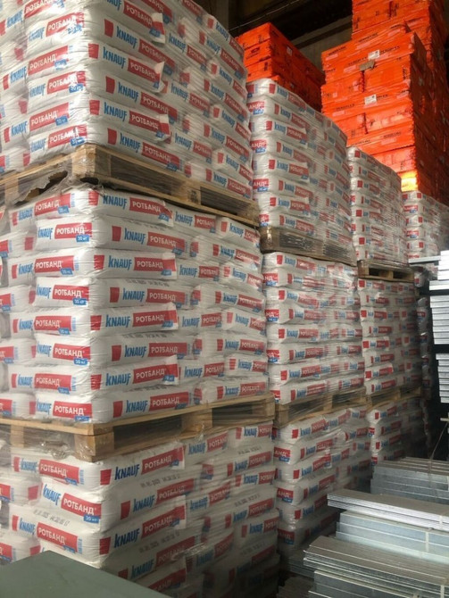 Сухая строительная смесь Knauf Rotband, упакованная в мешки по 30 кг Бишкек - изображение 1