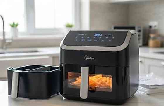 Этот аэрогриль мидеа реально здоровый там чаша на восемь с половиной Бишкек