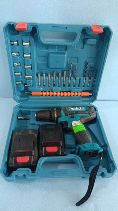 Набор аккумуляторной дрели-шуруповерта Makita в компактном синем Бишкек - изображение 1