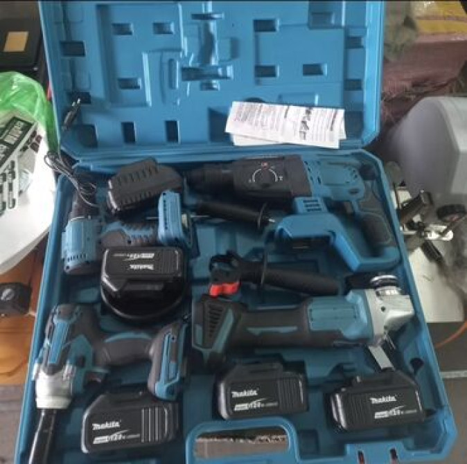 Набор аккумуляторных инструментов в синем кейсе, включающий Бишкек - изображение 3