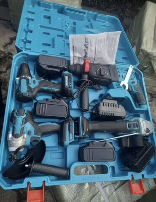 Набор аккумуляторных инструментов в синем кейсе, включающий Бишкек - изображение 4