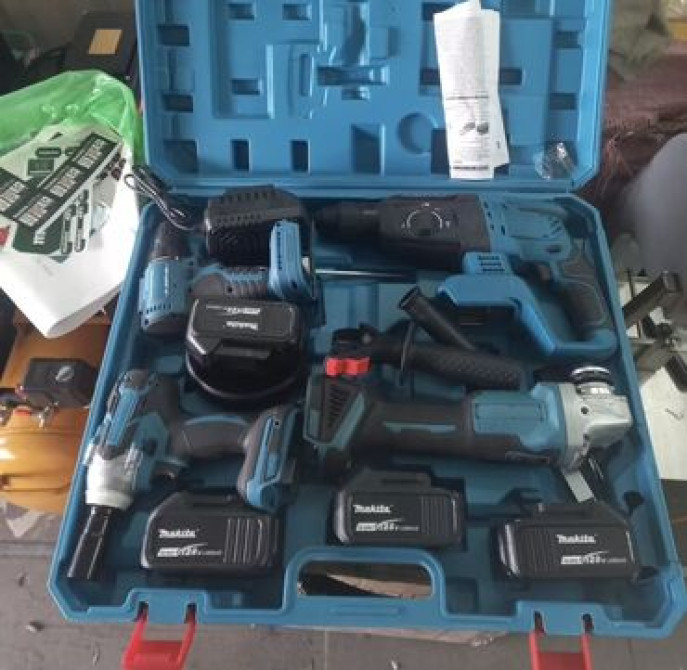 Набор аккумуляторных инструментов в синем кейсе, включающий Бишкек - изображение 1