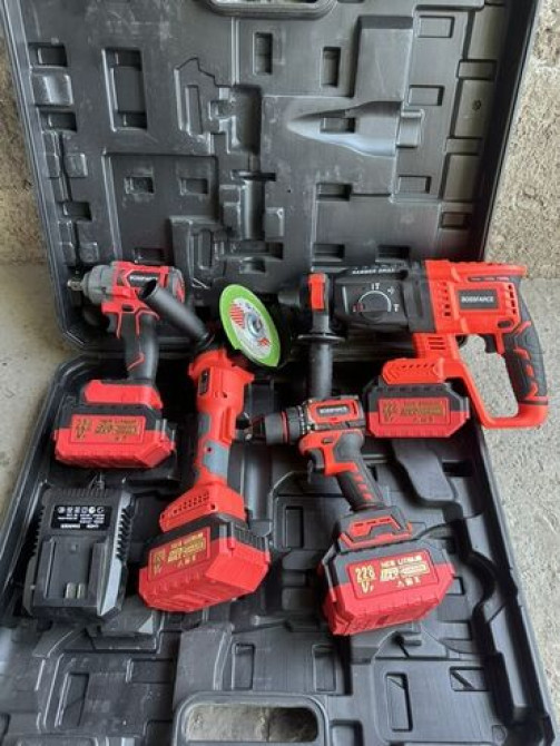 Набор аккумуляторных инструментов 4 в 1, включающий углошлифовальную Бишкек - изображение 3