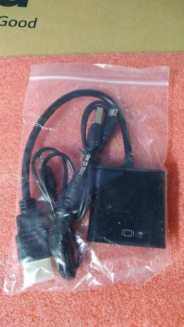Переходник конвертер HDMI Port (папа) на VGA (мама) c аудио и кабелем Бишкек - изображение 2