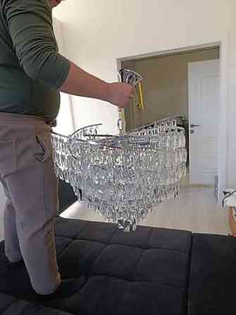 Кристаллическая подвесная люстра с каскадным абажуром - Форма Бишкек